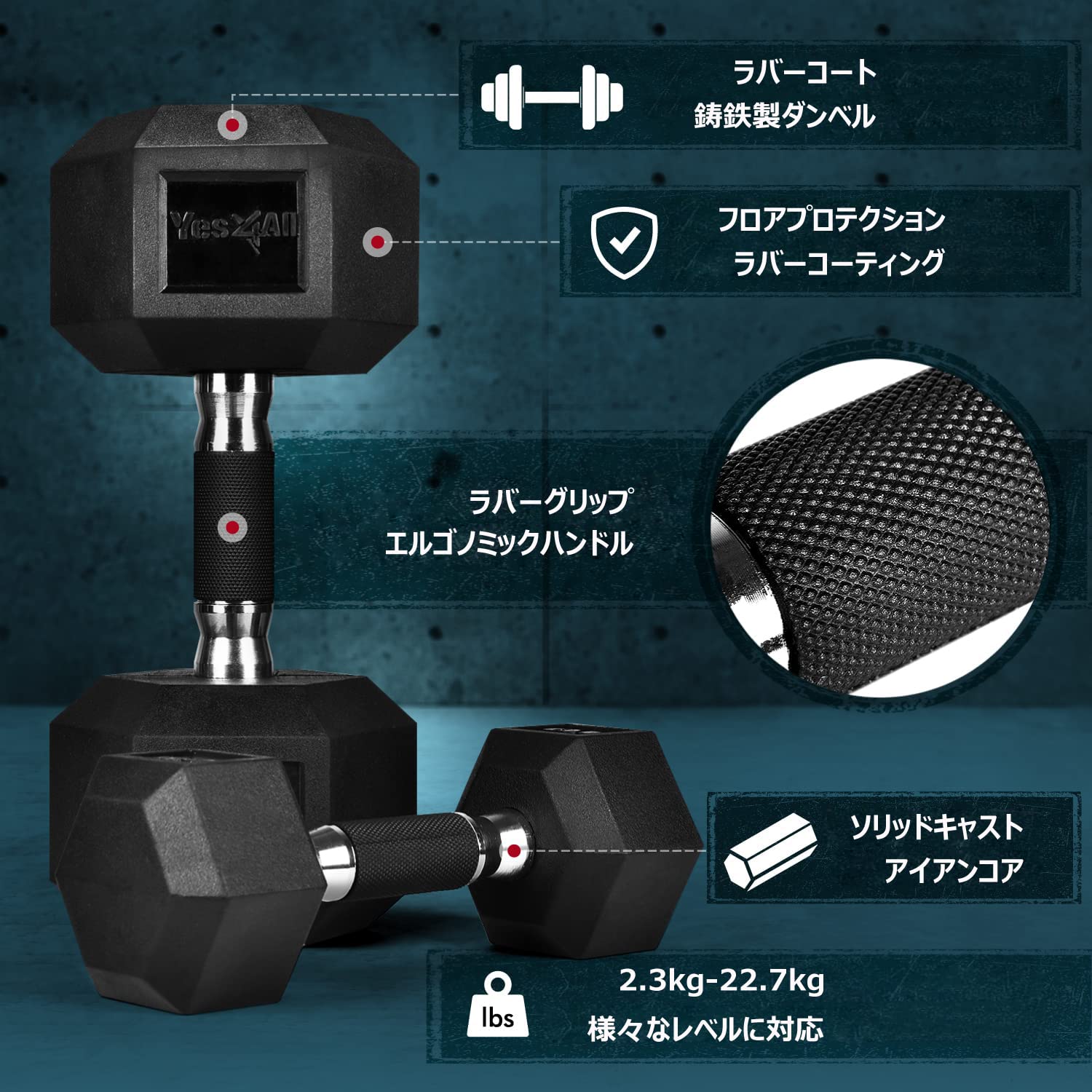 Amazon.co.jp: Yes4All: ダンベルヘックス